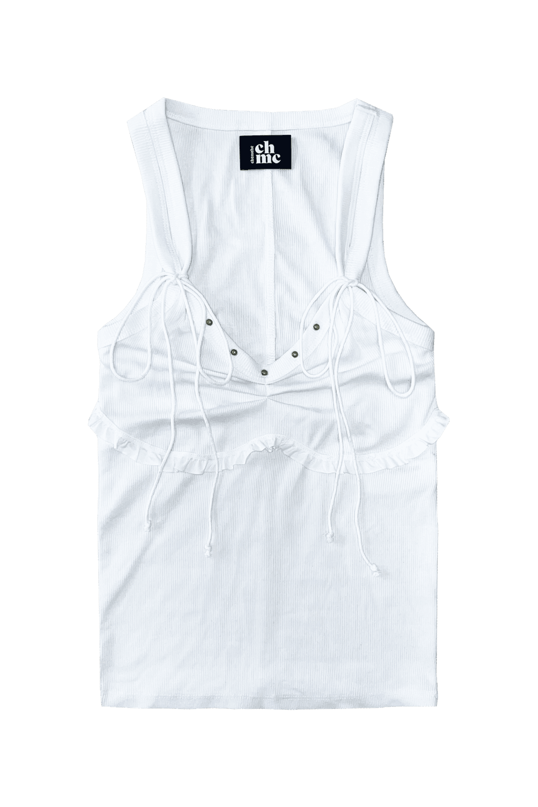 [04.01 예약발송] STUD FRILL SLEEVELESS (WHITE)