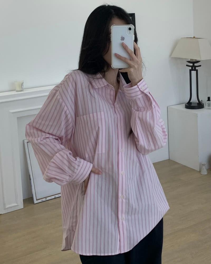 [High Quality] 브리즈 코튼 스트라이프 셔츠