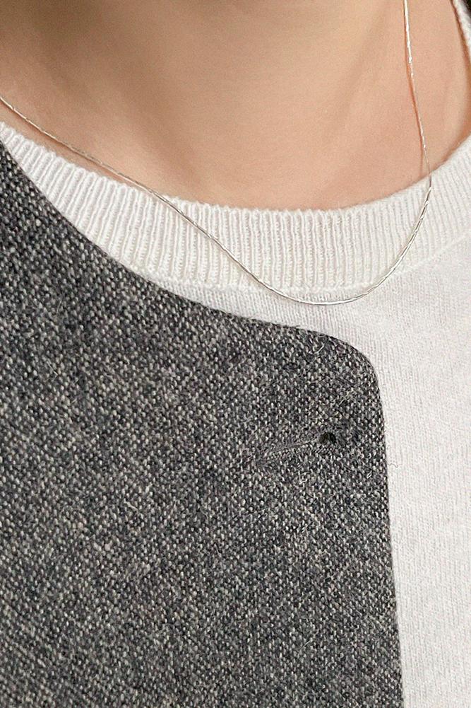 (925) Silky Line Necklace (2colors)