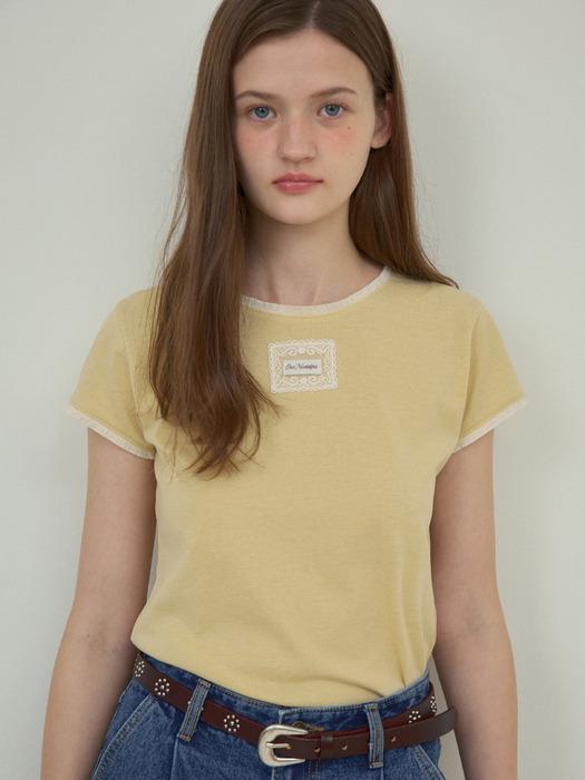 Rough tassel lace t-shirt_Pale lemon(O25-TP07)
