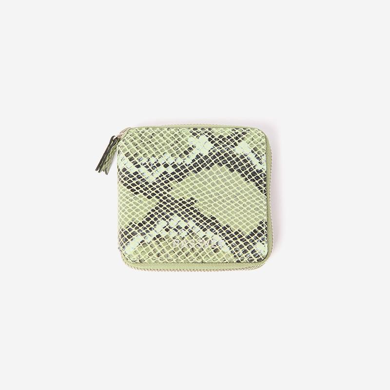 LEATHER SNAKE WALLET [LIME]