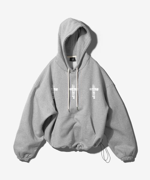 CROSS STRING HOODIE - MELANGE