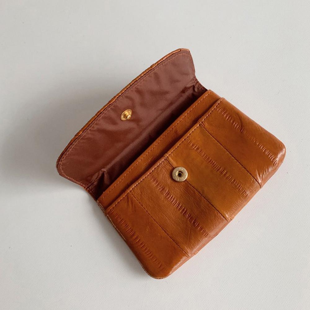 똑딱이 장어가죽 미니 카드지갑