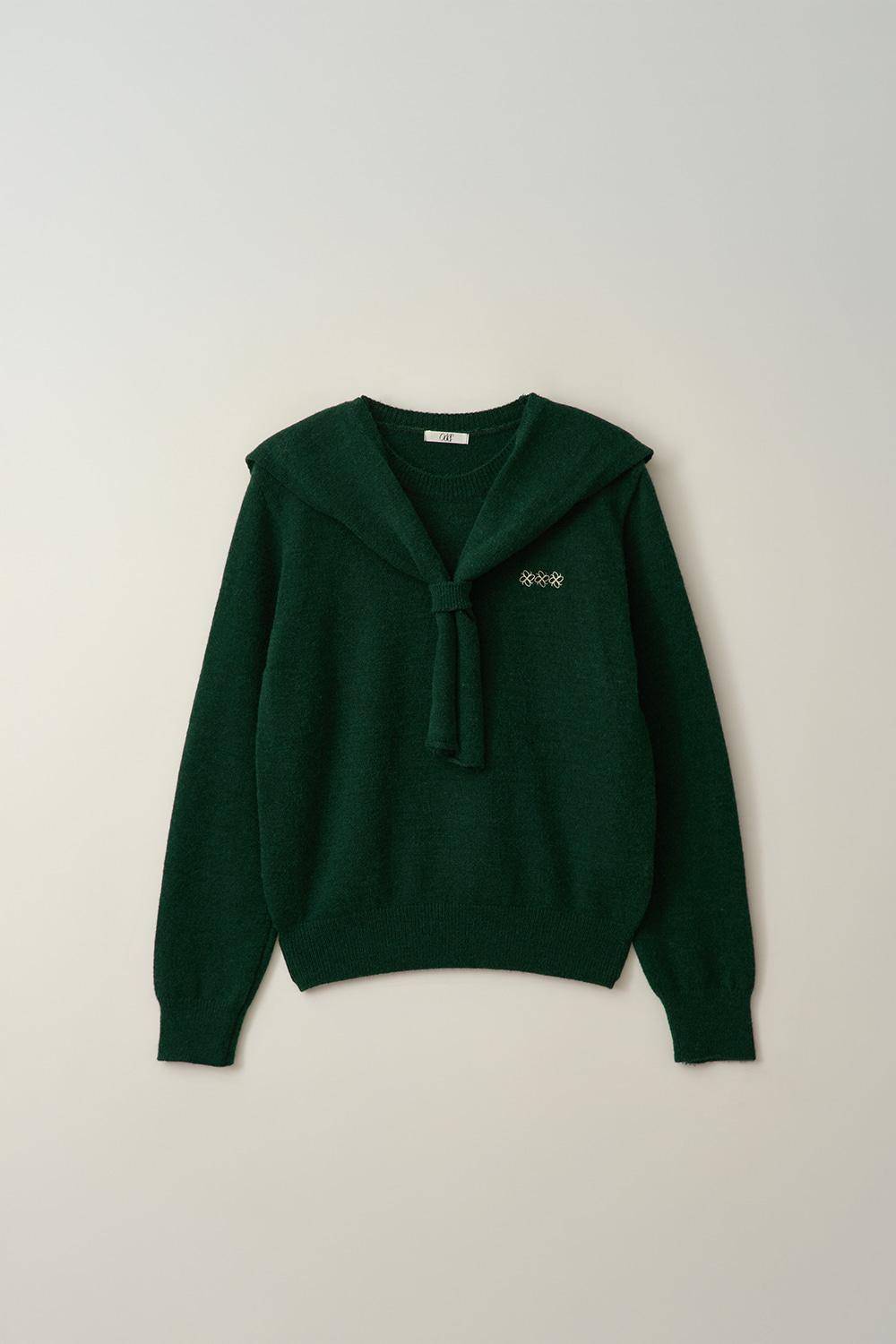 [SET]_자수 풀오버+레이어드 숄-그린