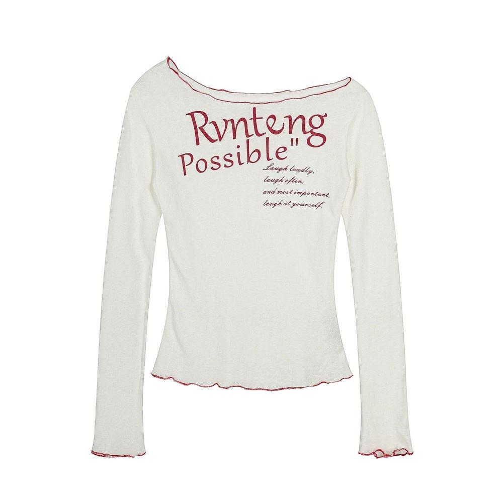 린텡 레터링 스티치 티셔츠 232561174