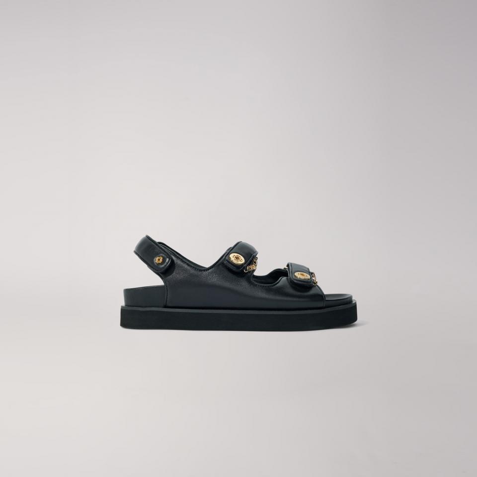 쥬얼 레더 스트랩 샌들