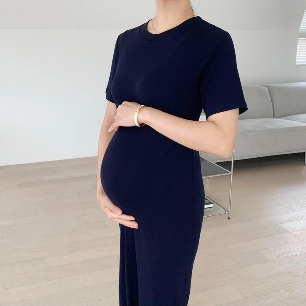 자체제작 여리 부들 ver2 슬림 롱 임산부원피스 주수 만삭원피스 임부복