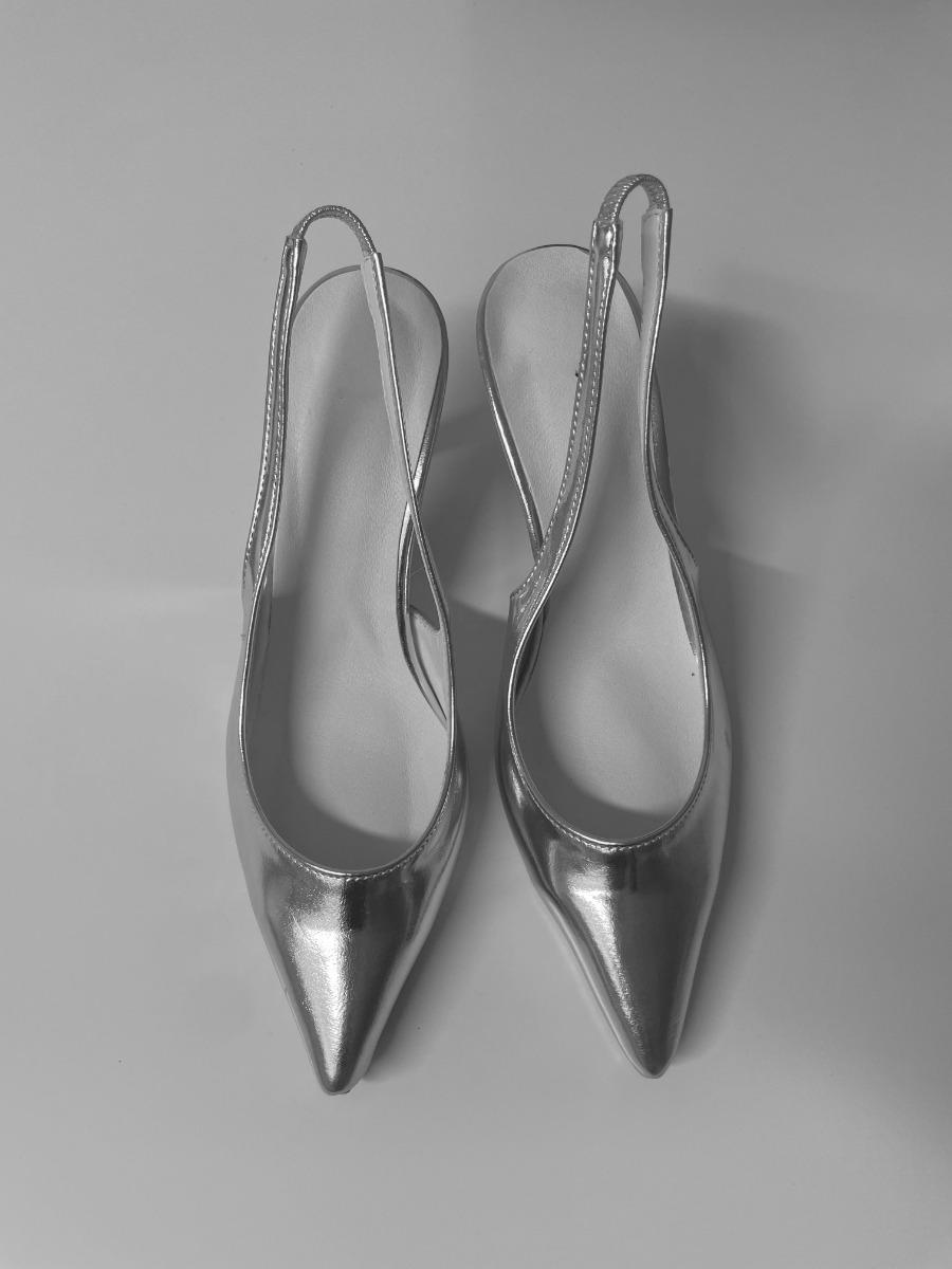 silver silngback shoes