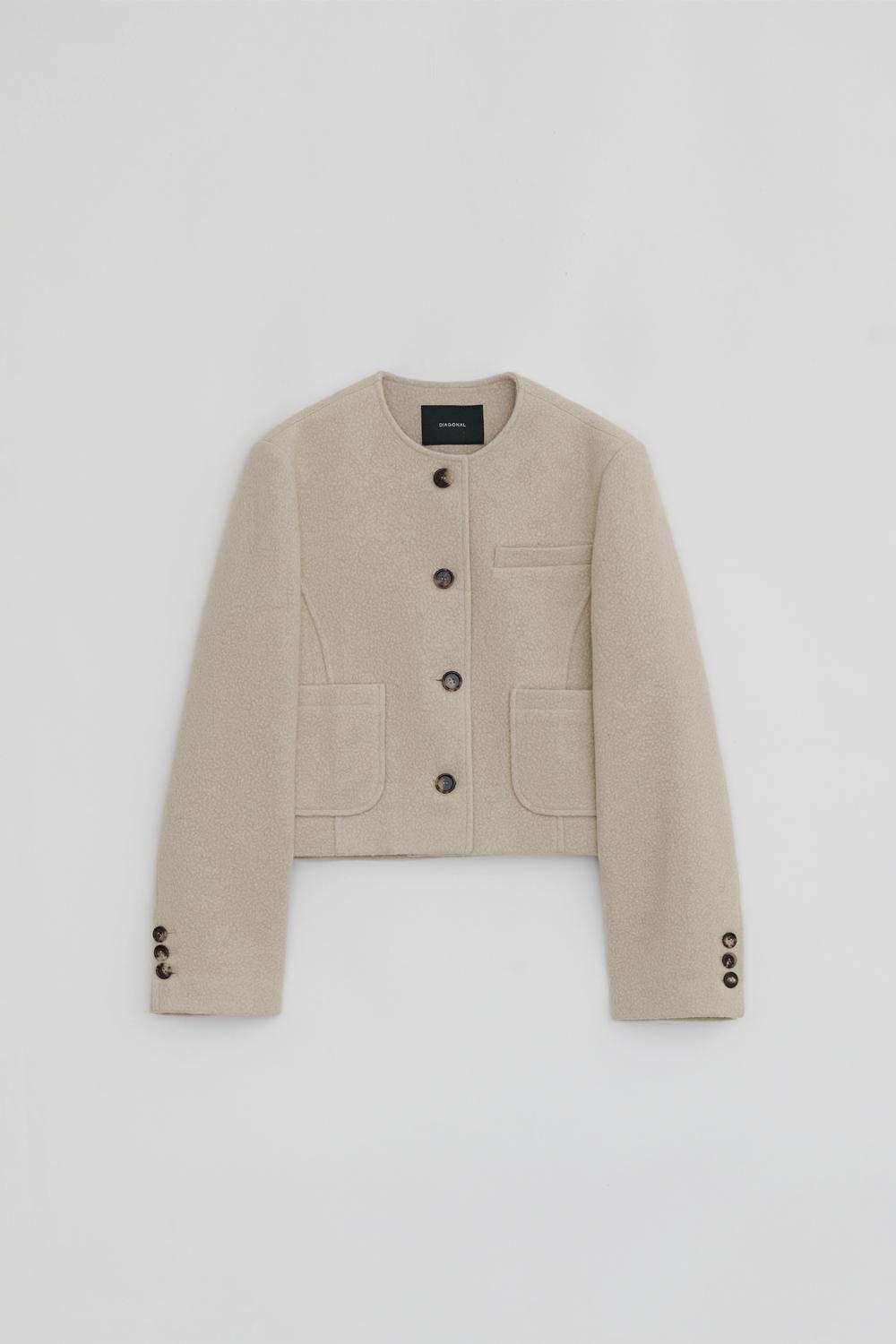 WOOLLY NO COLLAR JACKET