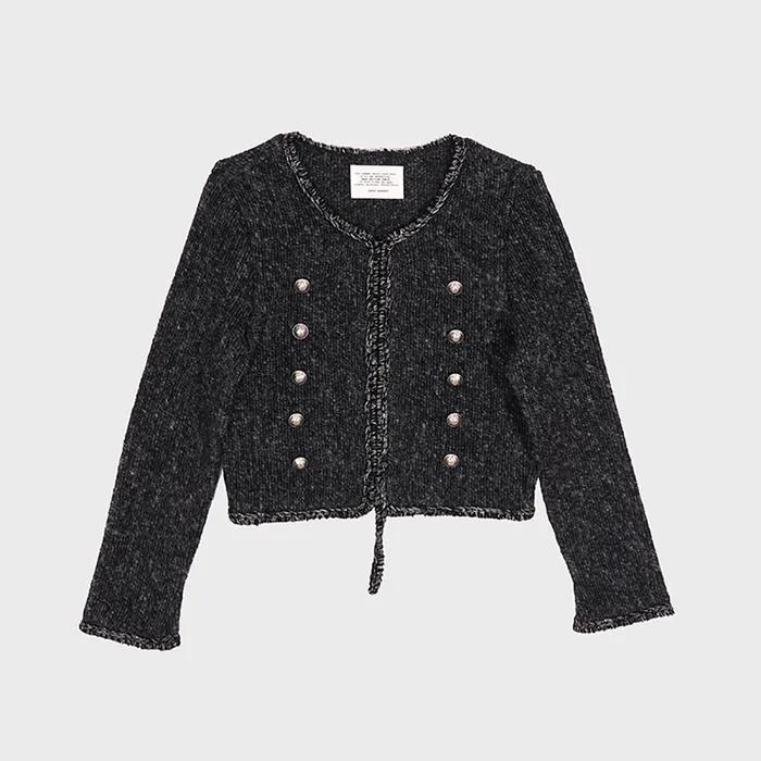 CREST DOUBLE BUTTON KNIT CARDIGAN