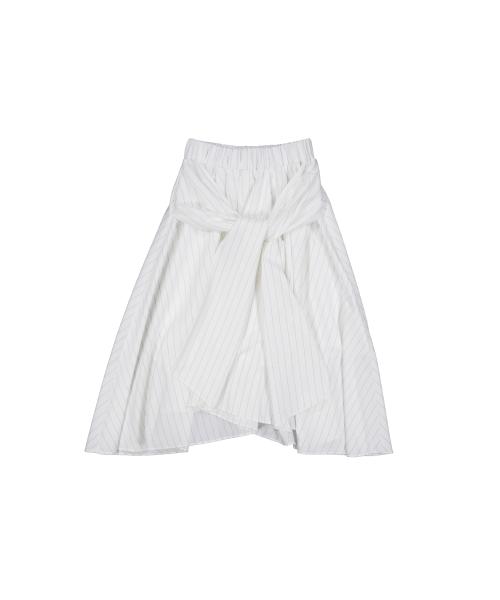 스트라이프 타이 스커트 (화이트)
