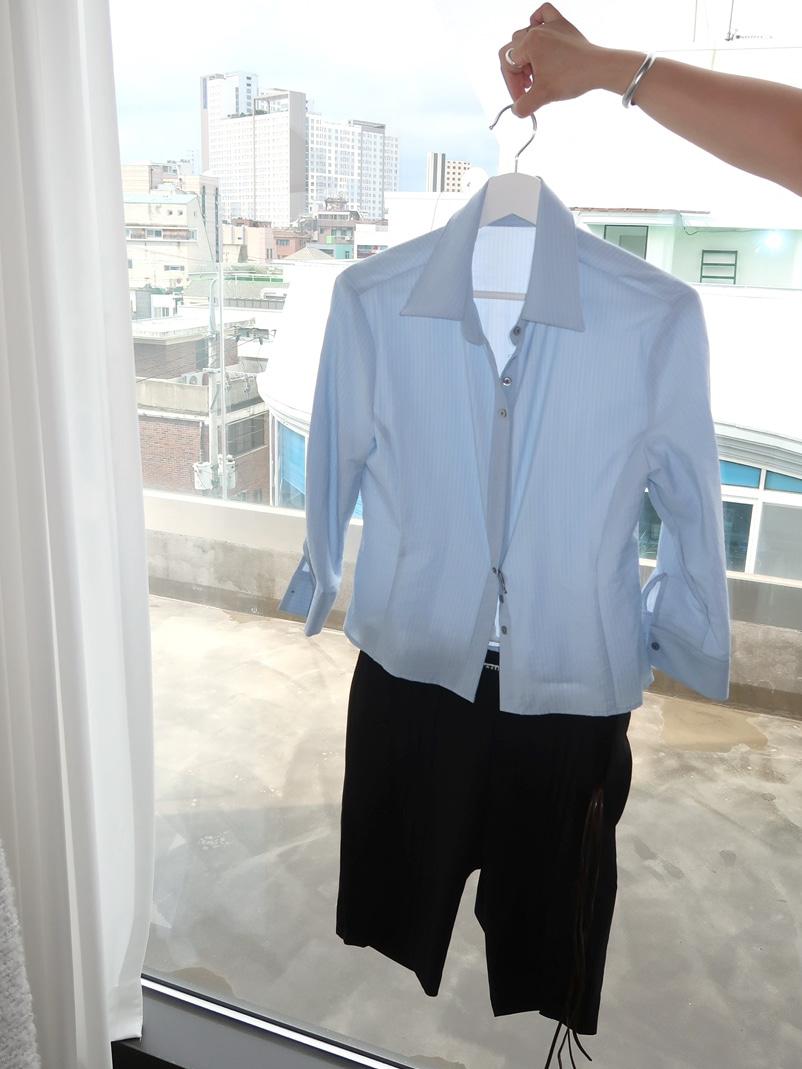 LIGHT PIN STRIPE 7/10 SHIRT