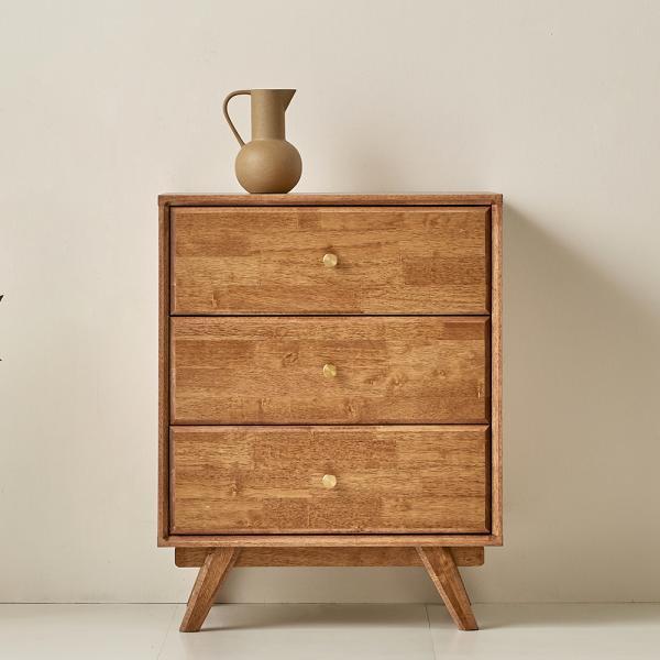 모니카 3단 원목 높은 침실 침대 옆 미니 협탁 600