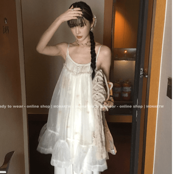 MONARTW stunningly elegant unique fluffy strapless Short / Long Dress