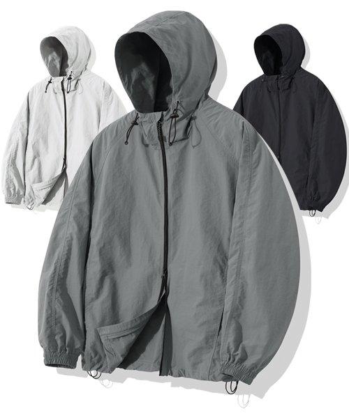 투웨이 오버사이즈 윈드브레이커 자켓_딥그레이