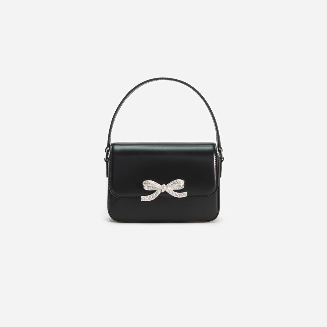 Black Leather Micro Bag - One Size