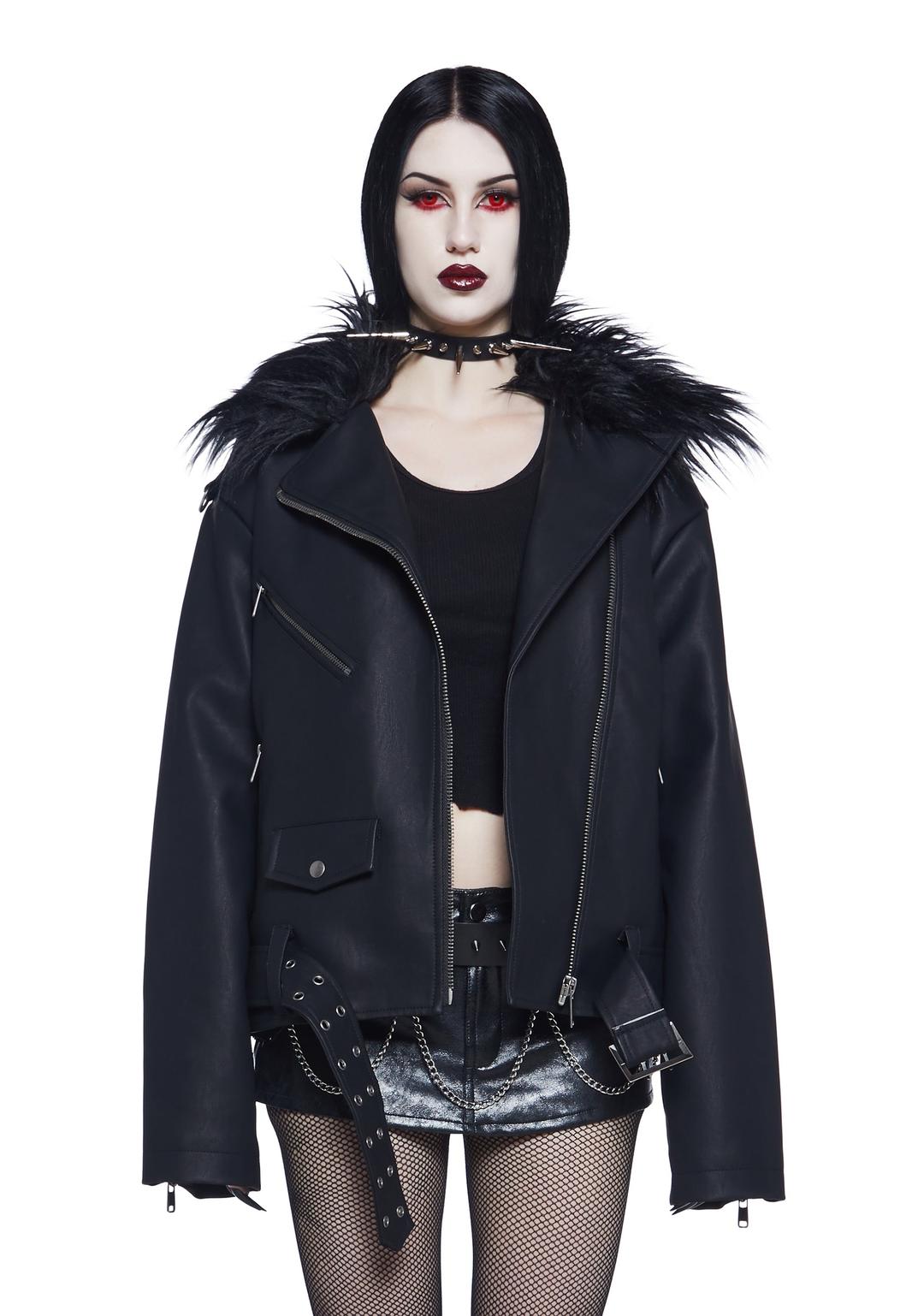 Midnight Resurrections Moto Jacket - BLACK / XX-Small