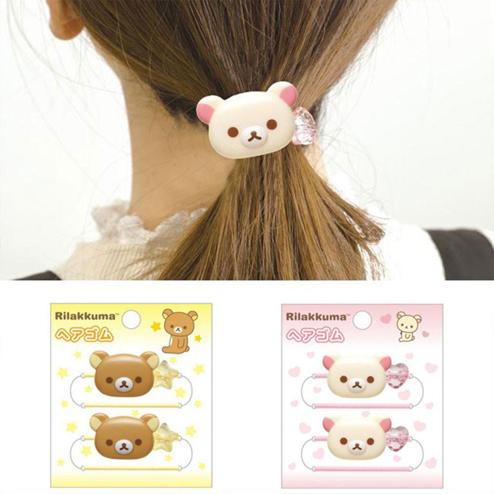 리락쿠마 캐릭터 헤어고무 머리끈 2p세트(일))