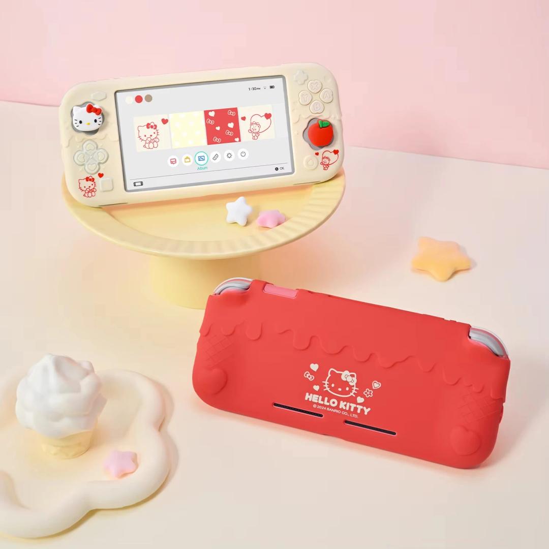 새로운 Nintendo Switch Lite 실리콘 보호 케이스 헬로 키티 Kuromi Cinnamoroll 애니메이션 디자인 소프트 쉘 컴플리트 세트 G 선물