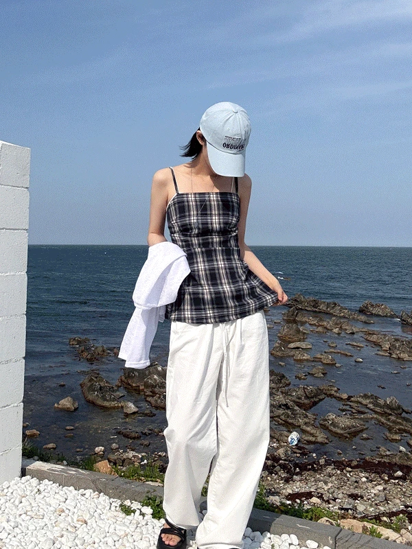 스모크 체크나시 뷔스티에탑, 2colors