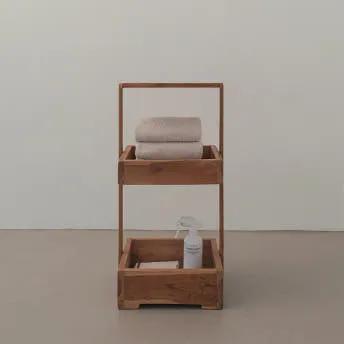 Teak Wooden Tray 2tier Square 티크 우든 트레이 2단 스퀘어