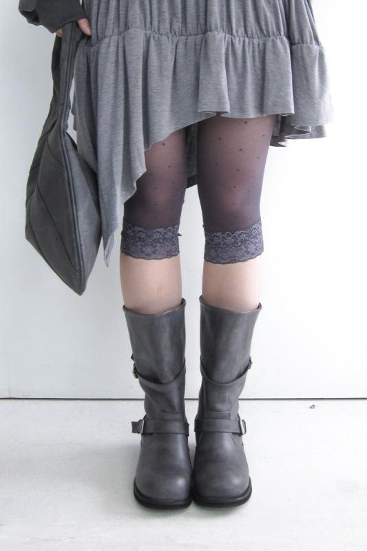 mesh dot leggings (3color)