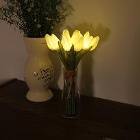 화이트 튤립 부케 LED 무드등 - white tulip bouquet LED