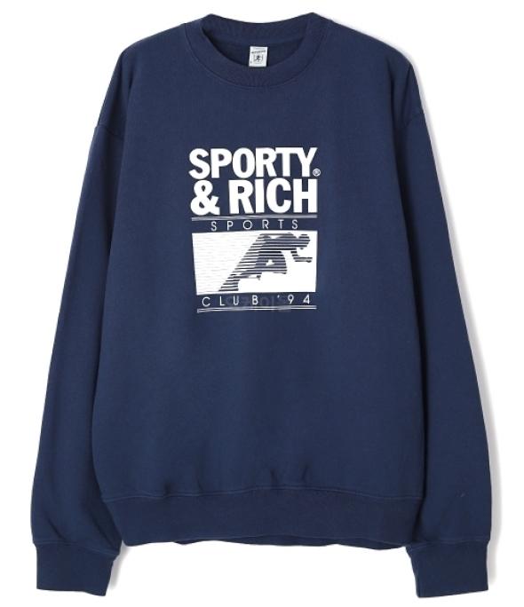 SPORTS CLUB 94 CREWNECK - NAVY/WHITE (CR885)