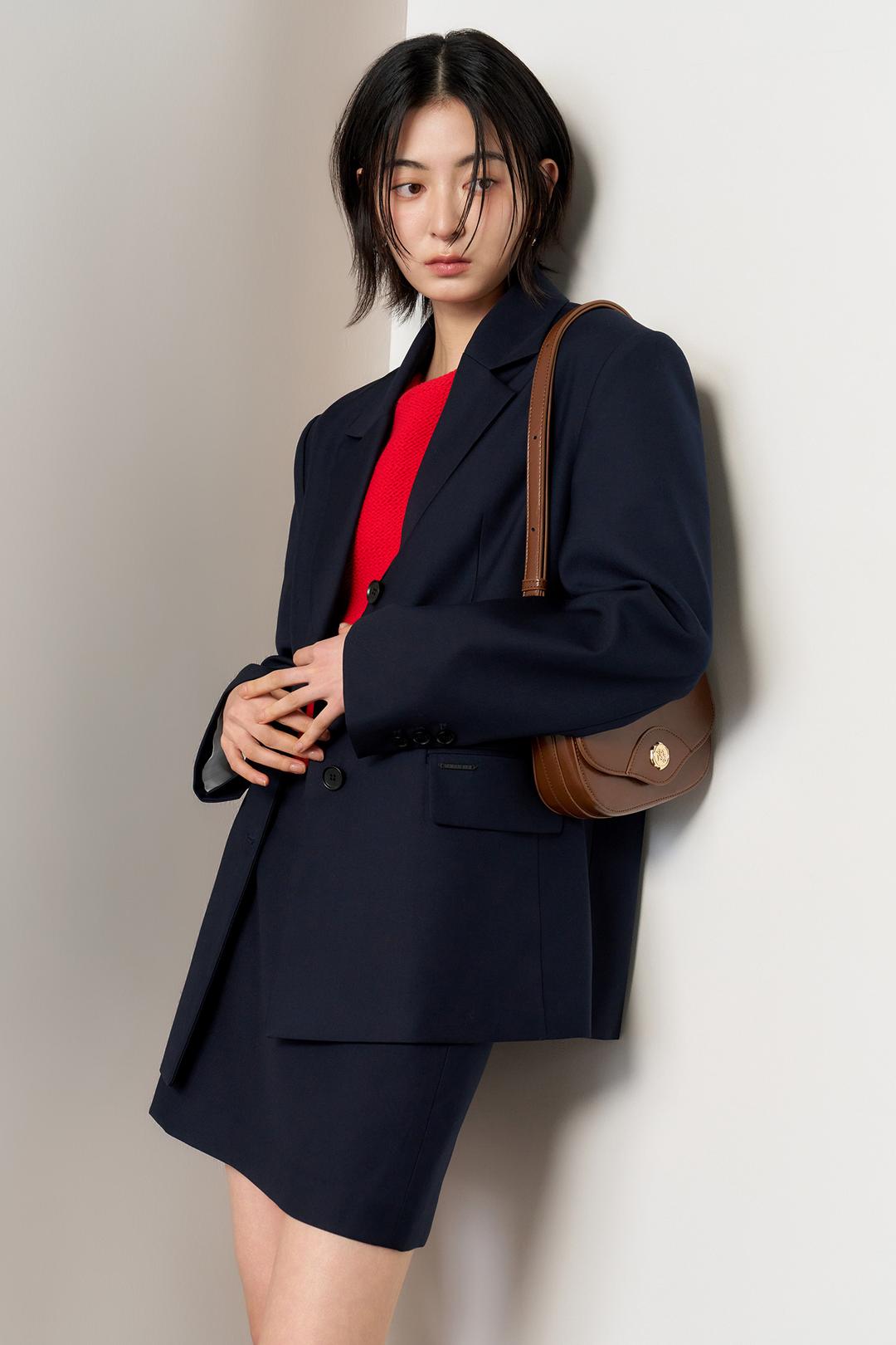 WOMAN 테일러드 루즈핏 자켓 [NAVY]