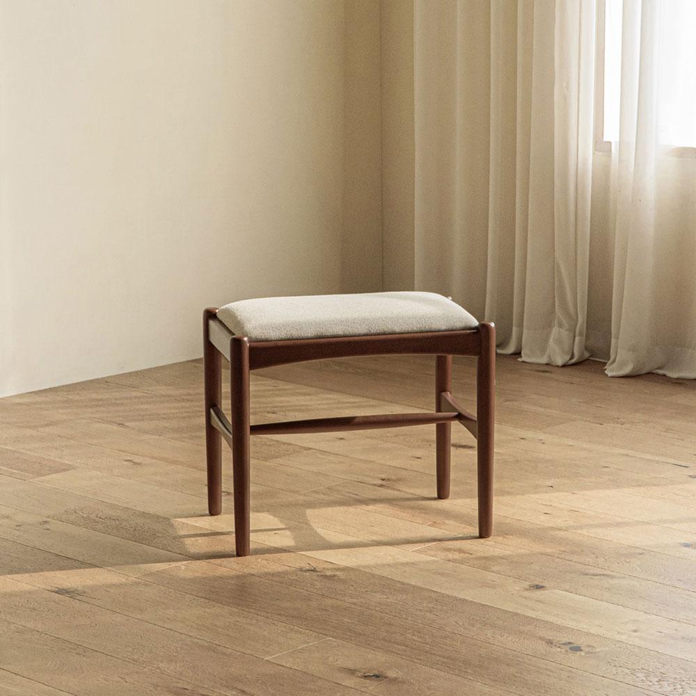 포트 원목 패브릭 스툴 화장대 의자