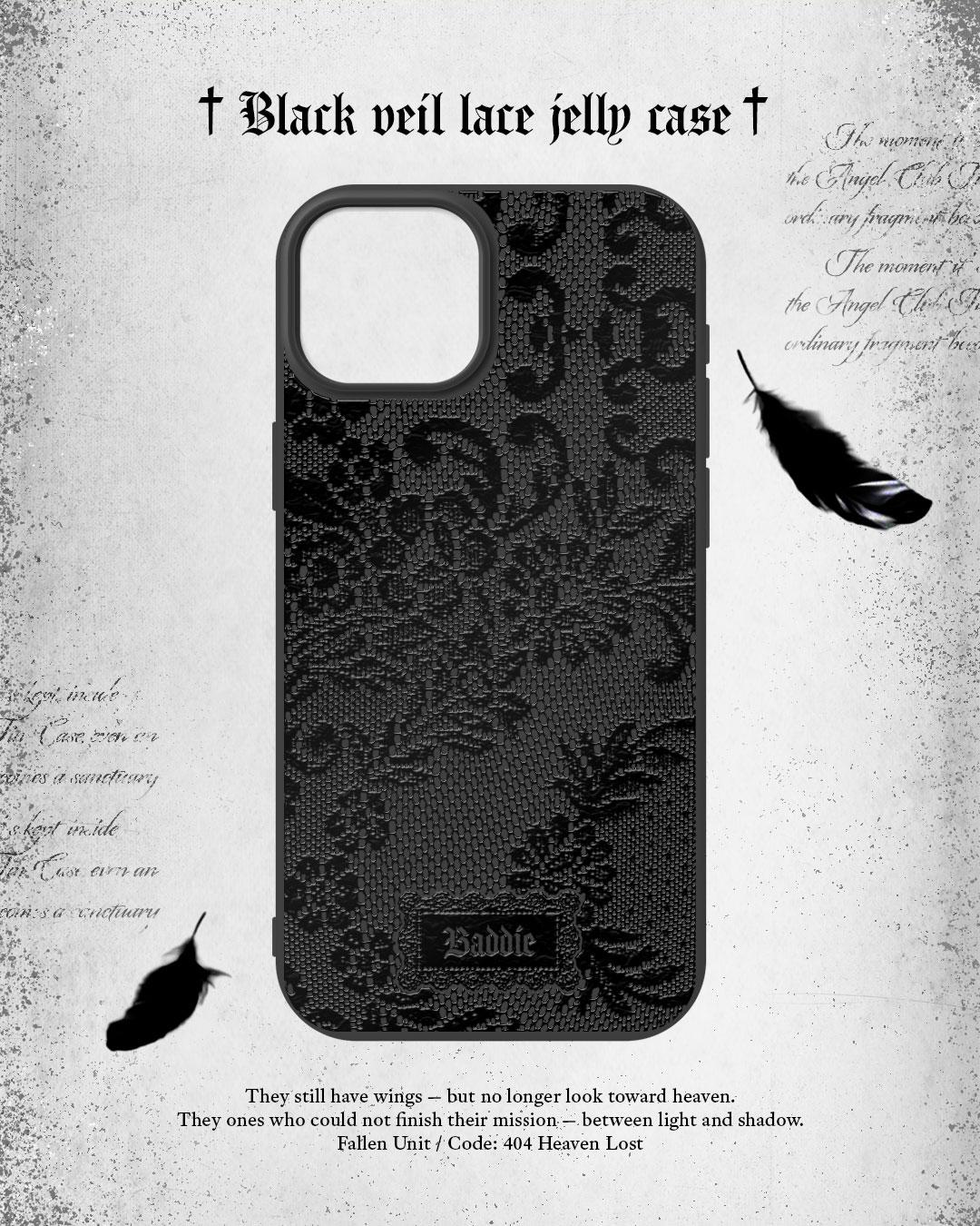 Black veil lace 젤리 케이스