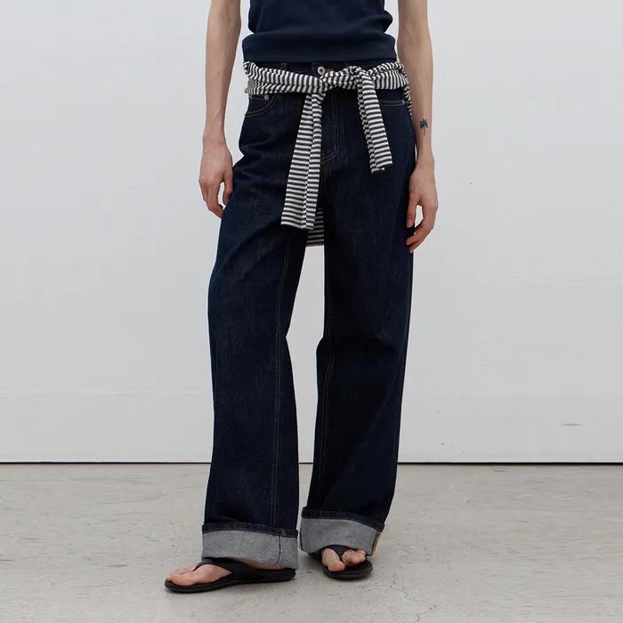 [12차/예약배송] [기장선택] Roll-up nonfade denim (raw denim)