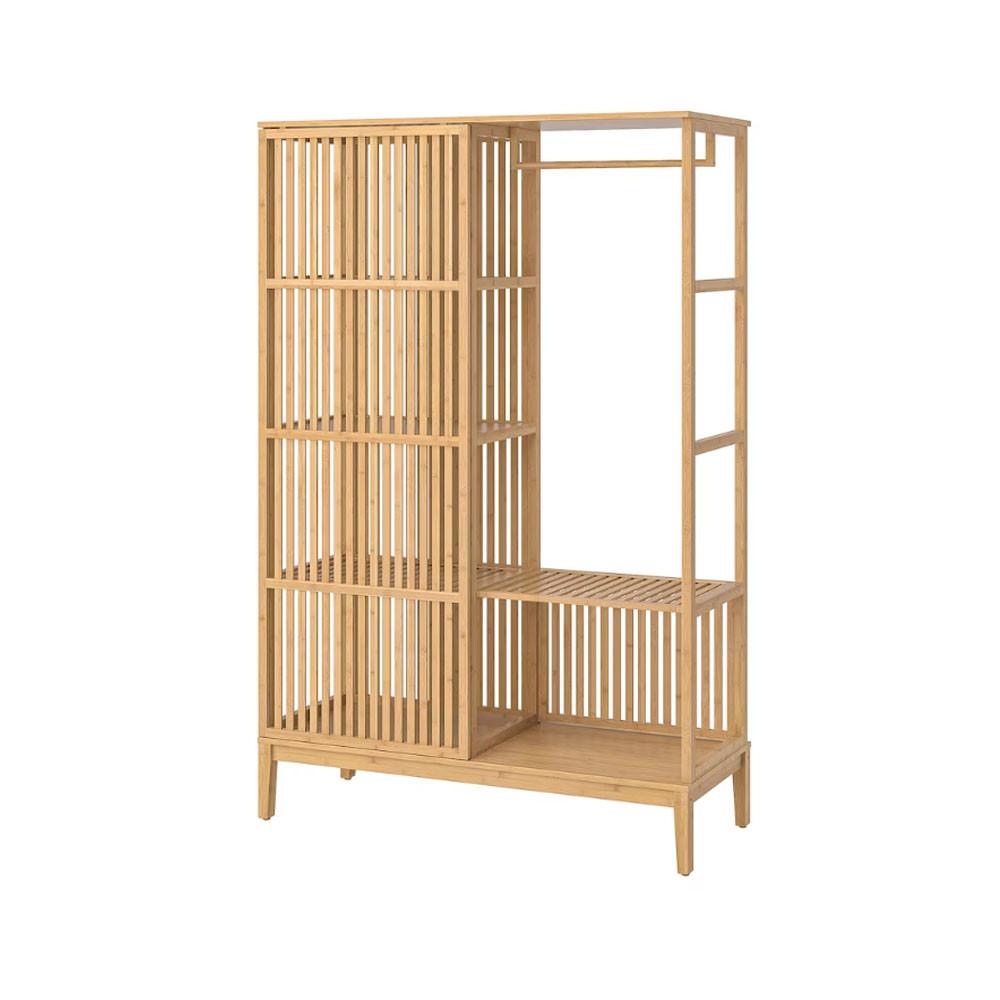 이케아 노르드키사 NORDKISA 오픈형 옷장 미닫이 슬라이드 원목 슬림 120X186