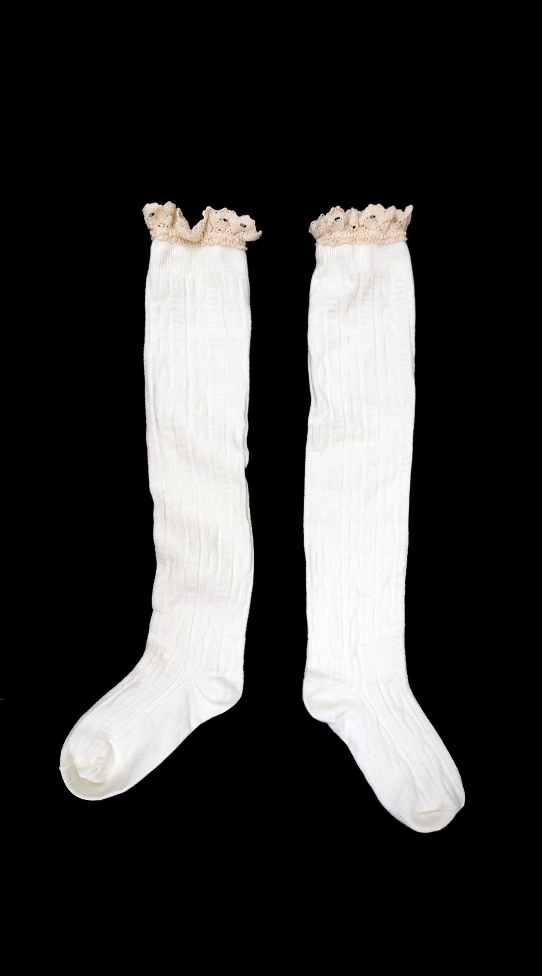 lace fisherman knee socks