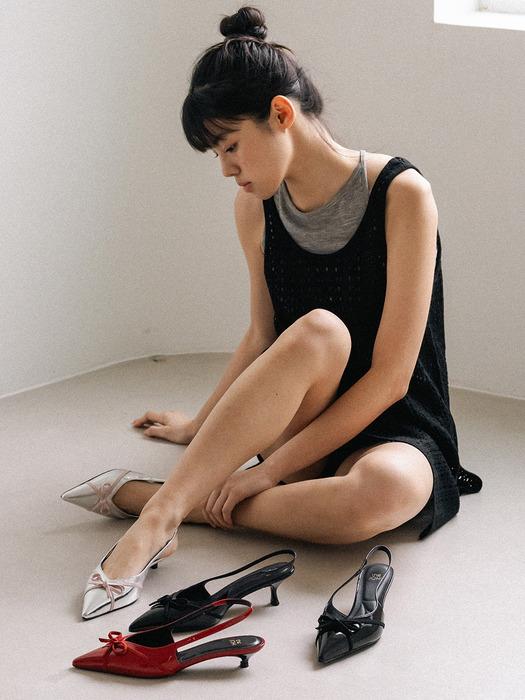 [3CM 추가][레오파드 뉴컬러]Pin Cross-Ribbon Slingback_5 Colors