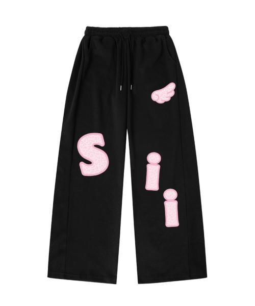 호피 엔젤 프린트 옆턱 와이드 스웻 팬츠 [5color]