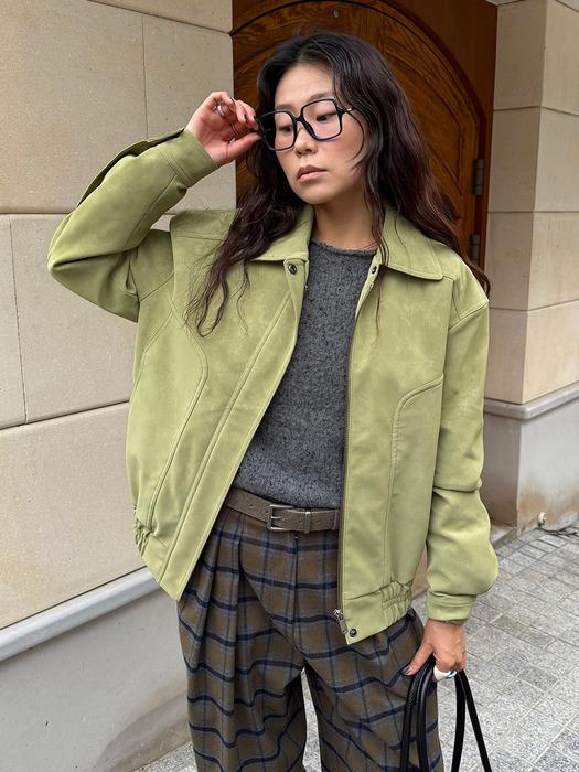 Soft Suede Seam Jumper_Olive