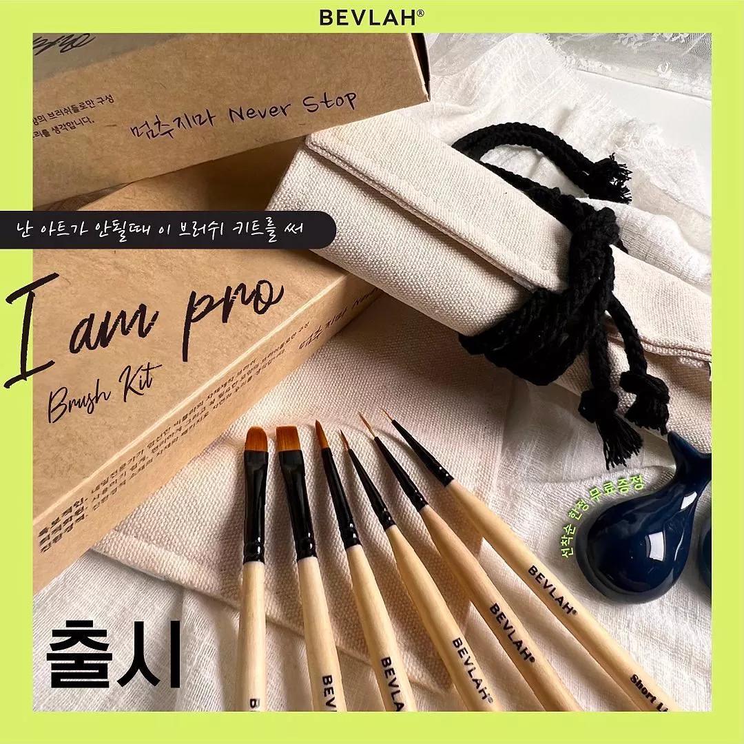 [비블라] 아이엠 프로 브러쉬 6종 키트 (한정수량 도자기 네일 거치대 1개 증정) {상세페이지 내 표기/6종 1세트 (+ 캡/케이스)}