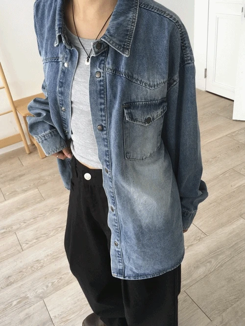 [unisex] 라토 포켓 데님 셔츠 (3color)