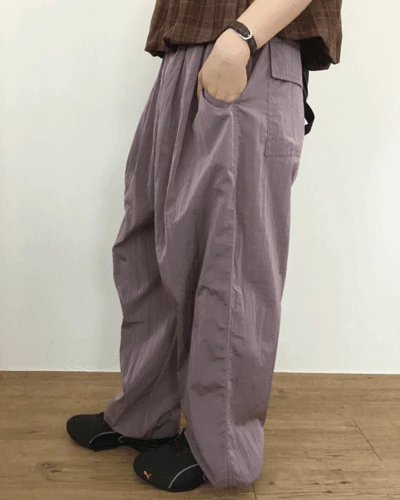 메탈릭 투턱 와이드 팬츠 (3color)