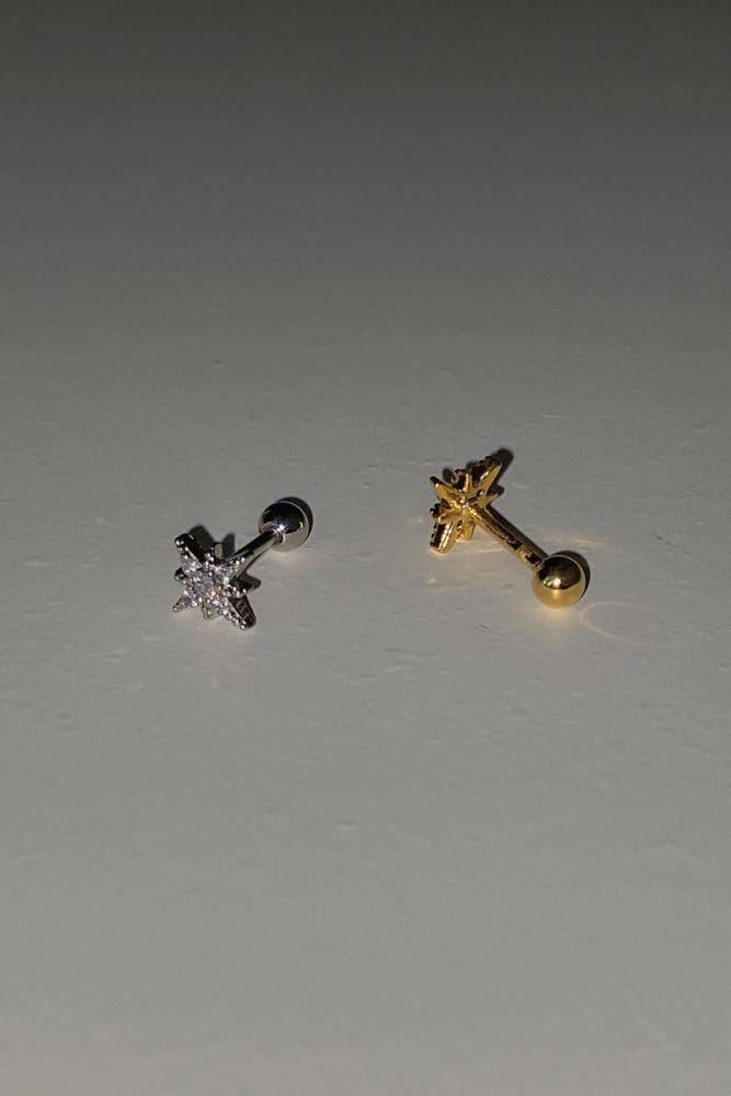 925silver 별빛 실버925 귓볼 귓바퀴 피어싱 (1ea) - 무드크로키