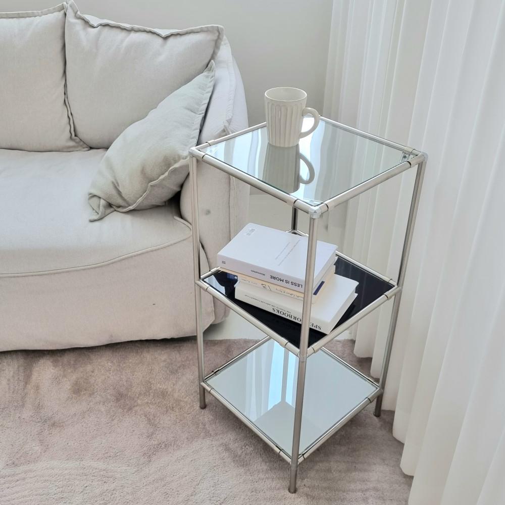 비햅핀퍼니처 모듈가구 모듈 거실 수납 선반 3단 인테리어 진열장 강화유리 104