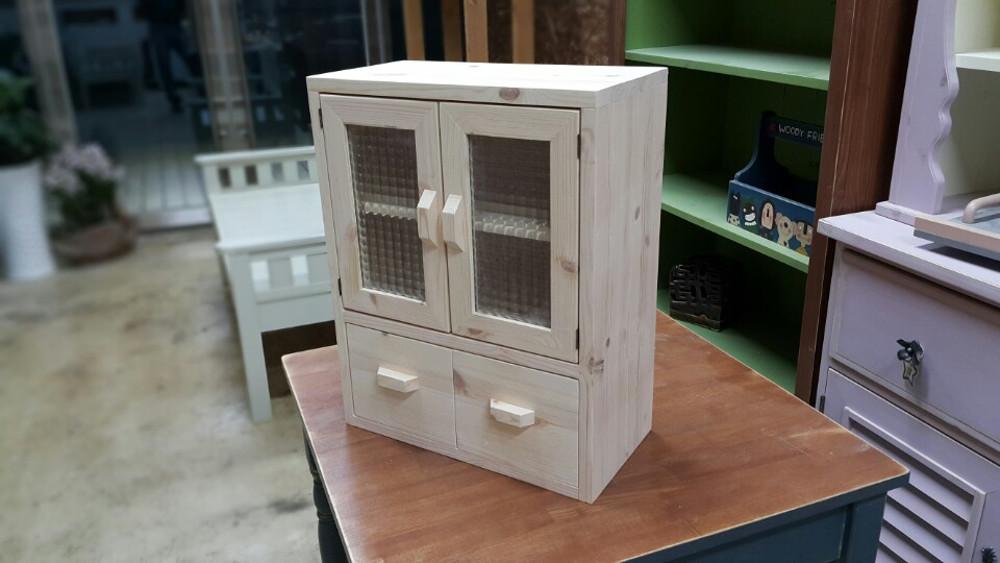 별나무DIY 원목반재품 완전조립반제 / 원목 고방유리 찬장, 식탁상부장, 소품장, 장식장
