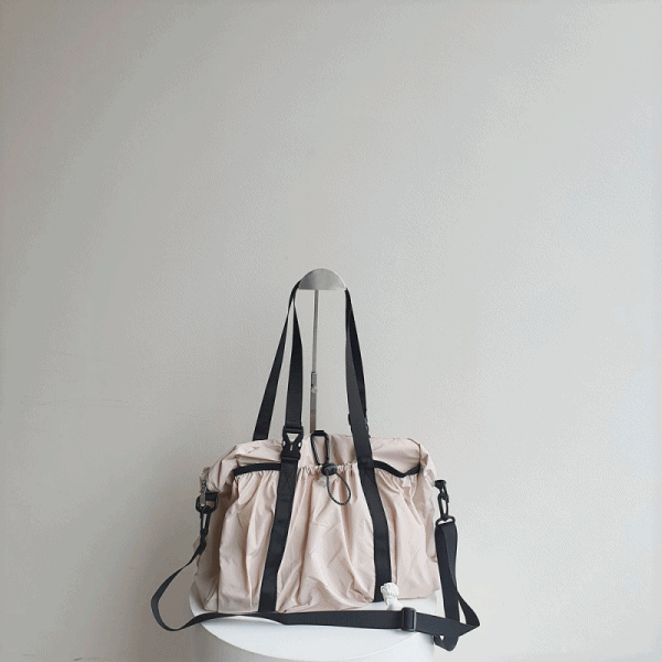 (바스락원단,4컬러) 데일리 스트링 나일론 비너 포인트 보부상 더플백