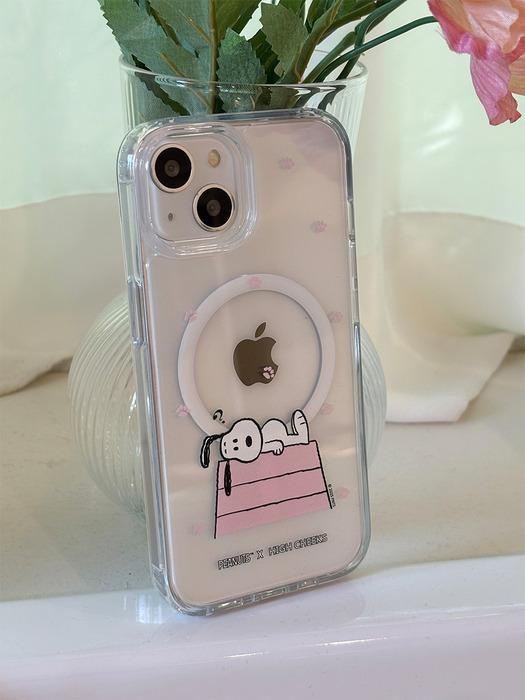 Lazy Snoopy magsafe gel hard phone case_HC259OHP003O