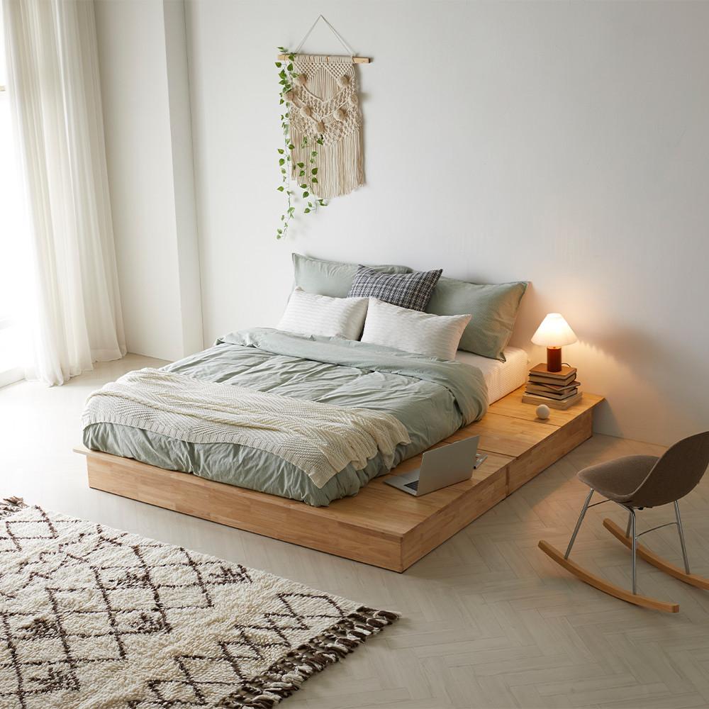 무헤드 원목 침대 프레임 평상형 저상형 수납형 슈퍼싱글 퀸 킹 라지킹 이스턴킹