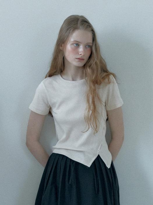 Cut-out Half Sleeve T-shirt_3color
