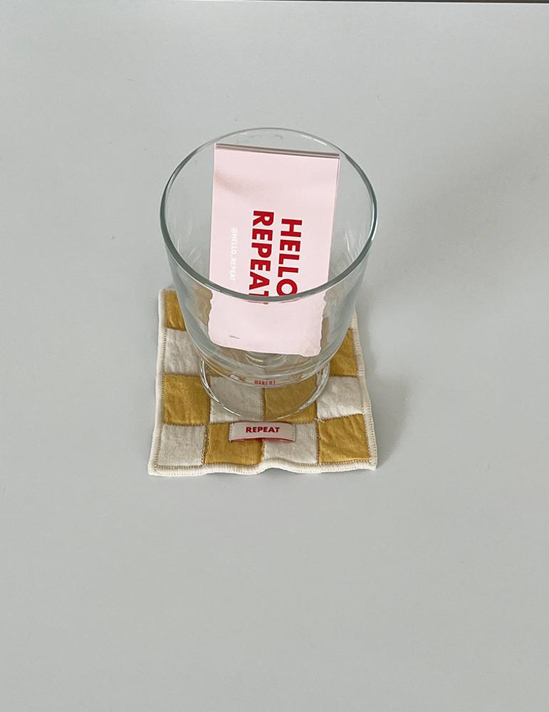 [리핏제작]체커보드 누빔 코스터 컵코스터 홀더 홈카페 홈커피