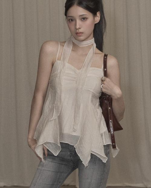 Ethnic Scarf Top (ivory)