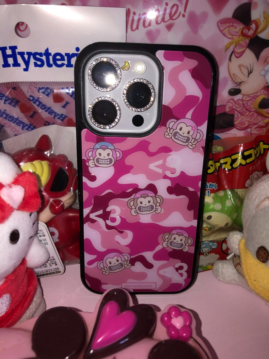 [오랑크루] orang pink camo glass case